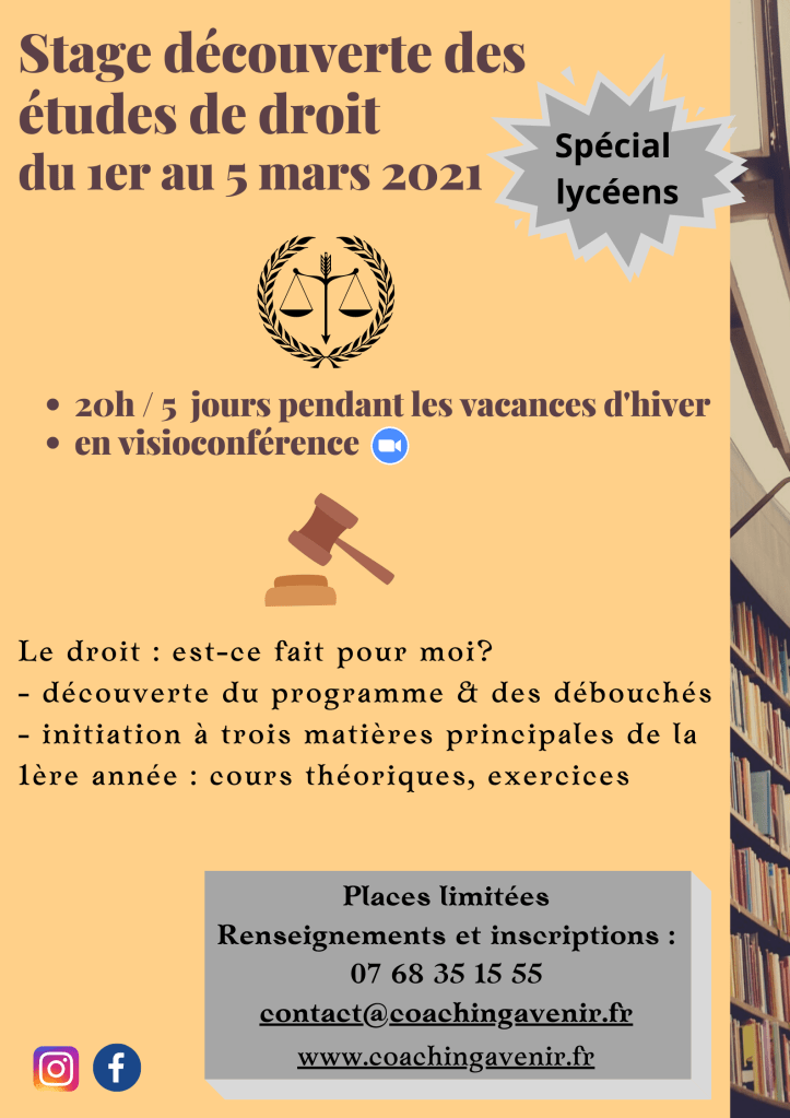 stage de découverte des études de droit